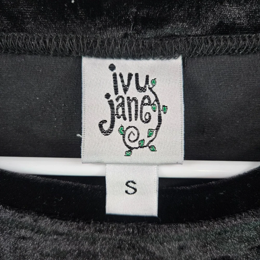 Ivy Jane Black Crushed Velvet Mixed Media Tie Cuff High Low Top Small‎ - Picture 3 of 7